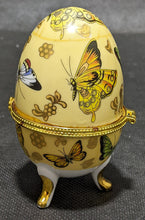 Load image into Gallery viewer, Adeline Collection Footed Painted Egg Trinket Box - Butterflies
