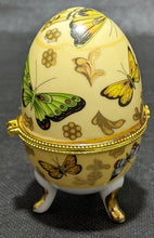 Load image into Gallery viewer, Adeline Collection Footed Painted Egg Trinket Box - Butterflies
