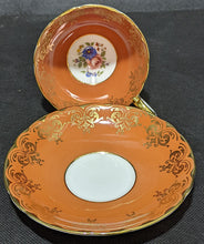 Load image into Gallery viewer, Aynsley Fine Bone China Teacup &amp; Saucer - Orange, Gold &amp; Bouquet
