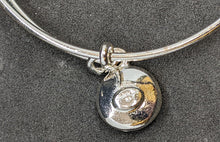 Load image into Gallery viewer, Alex &amp; Ani Silver Tone Bangle Bracelet - Blue Stone Charm
