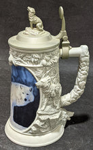 Load image into Gallery viewer, Vintage Ceramic Stein - Coloured Picture of A Husky - Metal Lid

