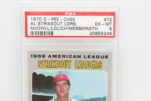 Load image into Gallery viewer, 1970 OPC AL Strikeout Leaders #72 PSA EX-MT 6 Baseball Card, Serial #20955249
