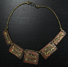 Load image into Gallery viewer, Vintage Brutalist Copper Choker Necklace

