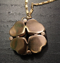 Load image into Gallery viewer, Vintage Gold Plated Four Leaf Clover Pendant Necklace

