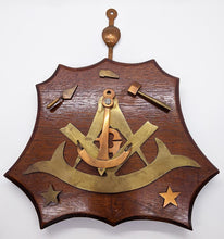 Load image into Gallery viewer, Vintage 3 Dimensional Free Masons Moveable Plaque - Handmade Brass/Copper
